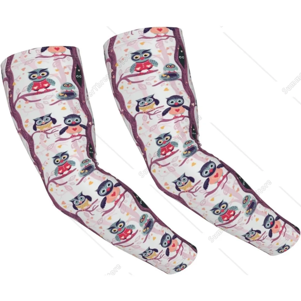 

Purple Tree Owls Arm Sleeves For Men Women - Cooling Sun Protection Sports Arm Sleeves To Cover Arms