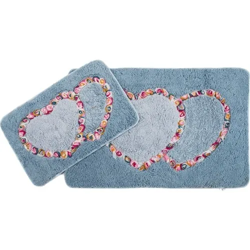 Inco Home Tessa Toilet Seat Pad 2'li Heart Blue