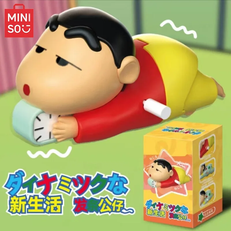 

MINISO Crayon Shin-Shin-Blind Box Don't Want to Get Up Series Передвижная Заводная Фигурка Игрушечный Орнамент Таинственная Коробка