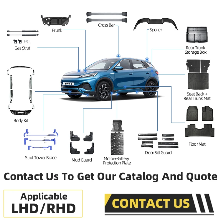 For BYD Atto 3 Yuan Plus Customized ABS Imitate Carbon Auto Interior Accessories Decorative Trims Cover Car Exterior Accessories