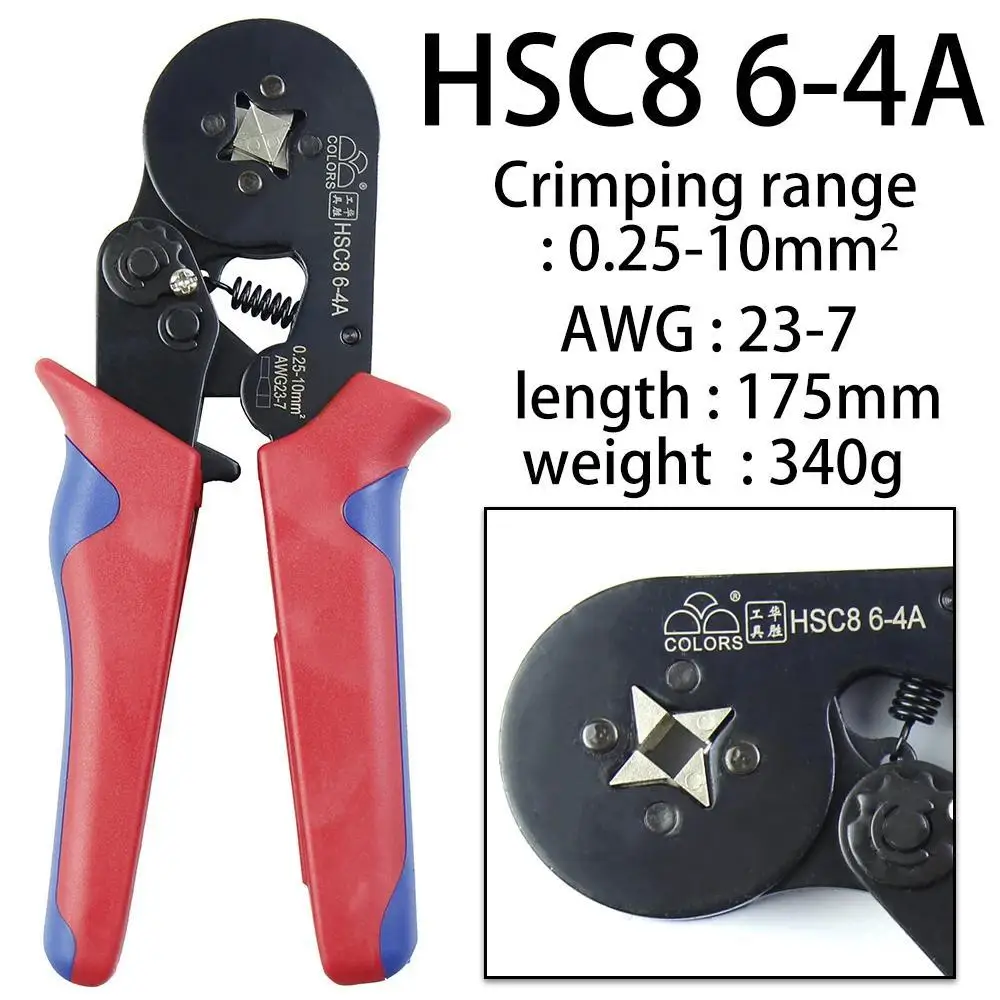 800 pcs Ferrule Crimping Tool HSC8 6-4/6-6 Electrical Crimper Plier For Wire End Crimp Tube Terminals Electrical Circuit Repair image 2