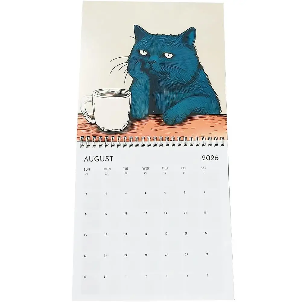 

2026 - New Year Gift Monthly & Daily Planner with Adorable Frog-Eyed Kitten Design for New Year Cute Cat Calendar