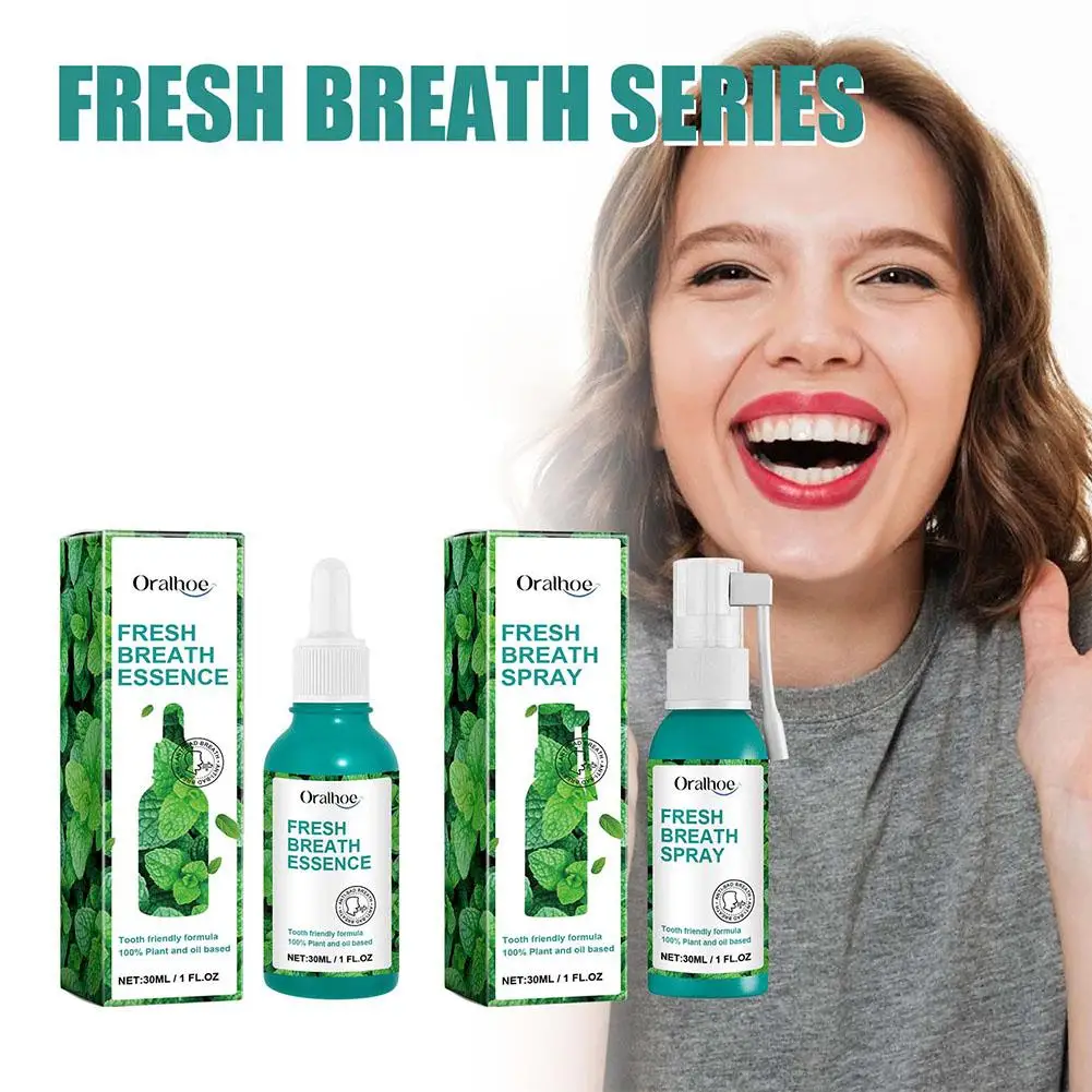 Espray ambientador de aliento para el cuidado de la salud, esencia de menta para eliminar el olor bucal, 30ml, J8N8