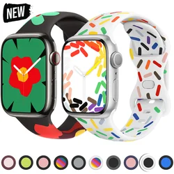 Strap For Apple Watch Band 40mm 44mm 45mm 41mm 38mm 42mm 45 44 mm sport Silicone correa iwatch series 8 9 se 7 Ultra 49mm bands