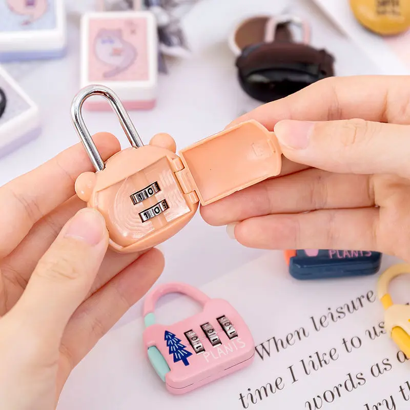 Explosion password lock small padlock cabinet lock cute cartoon backpack luggage Mini padlock student dormitory