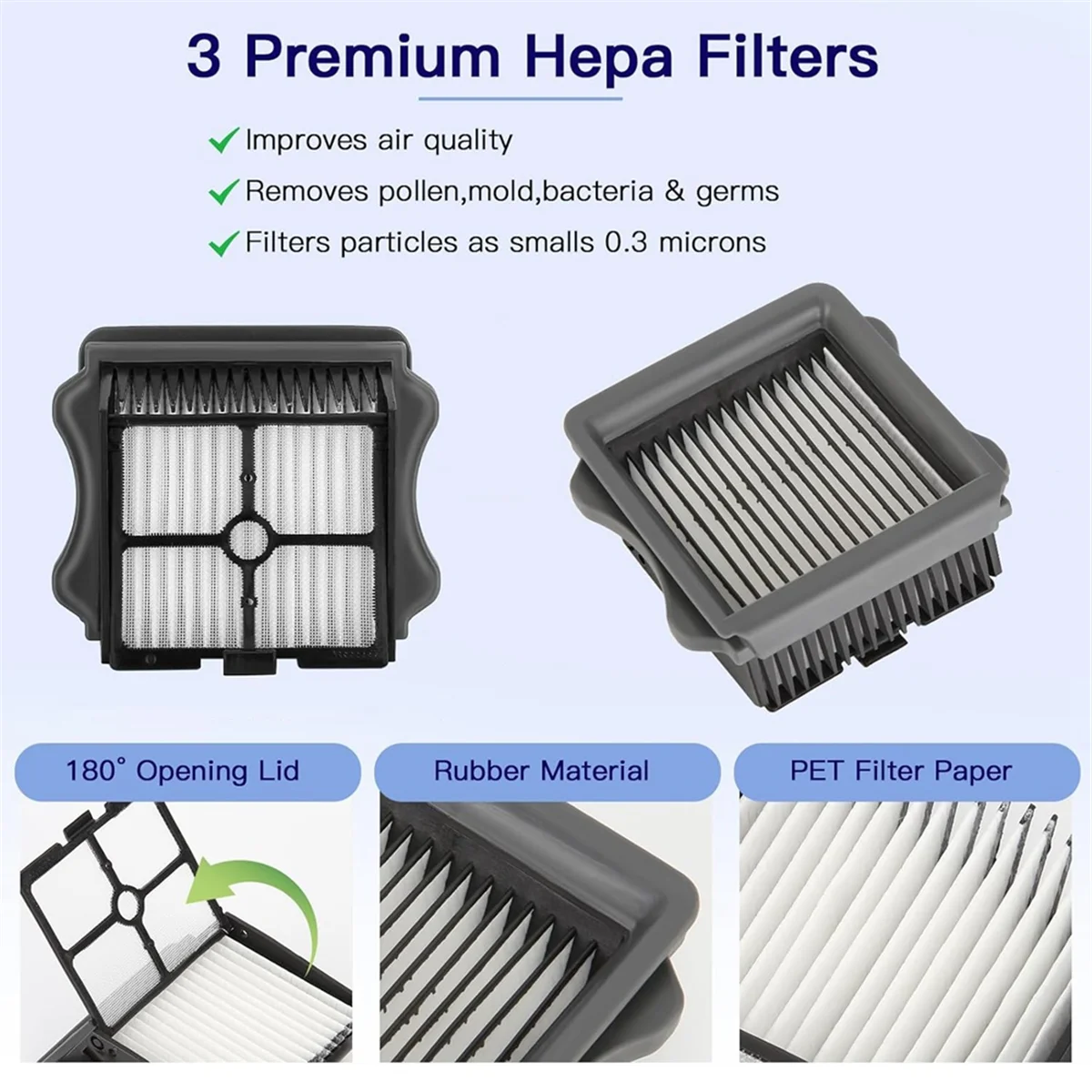 ABKR Reemplazo de cepillo de rodillo para Tineco IFloor 5, Floor One S5 Rodillos de cepillo para aspiradora inalámbrica y filtros Hepa