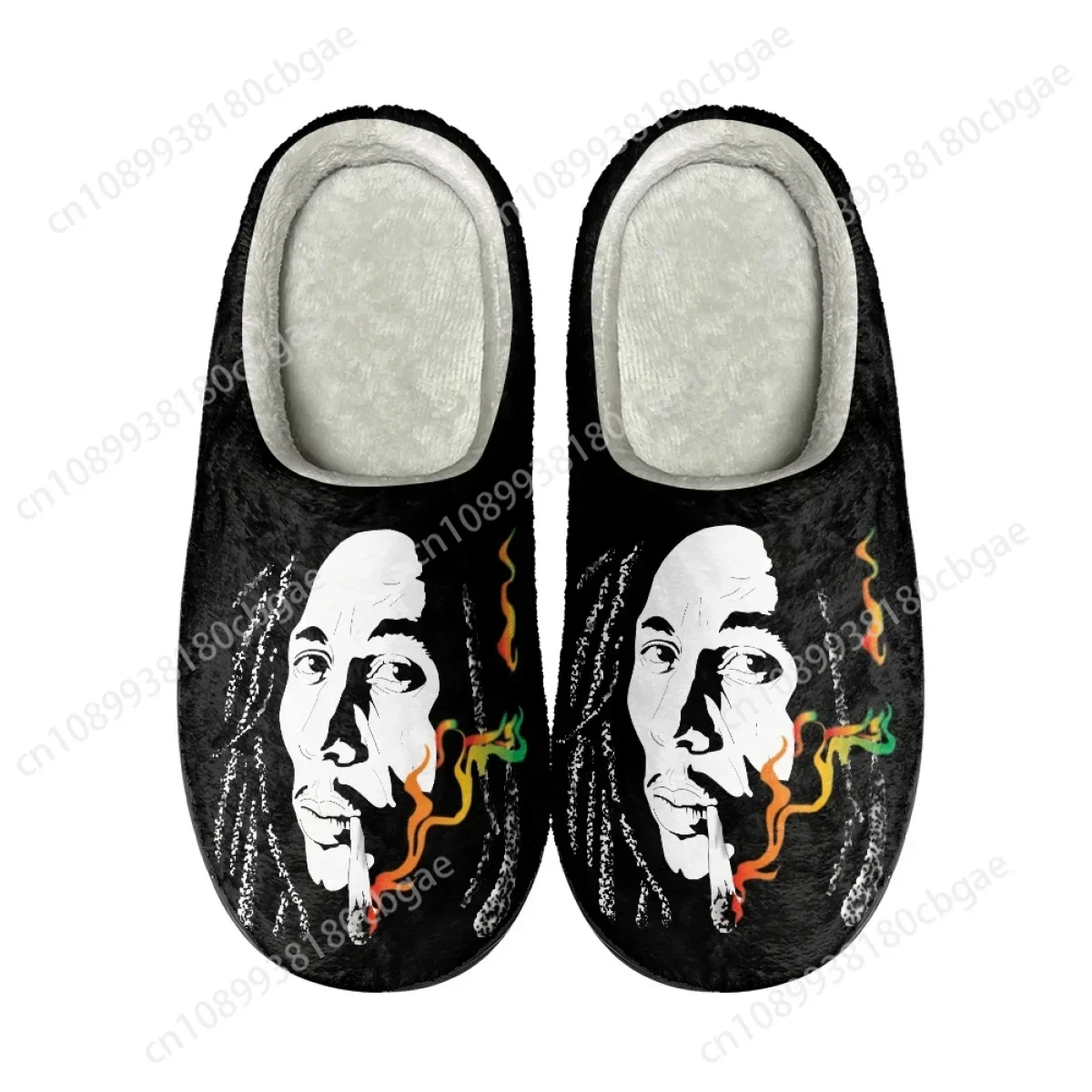 Custom 2024 Household Slides Bob Marley Design Cotton Slippers Adult Indoor Outodor Soft-soled Flats Casual Loafers 2024