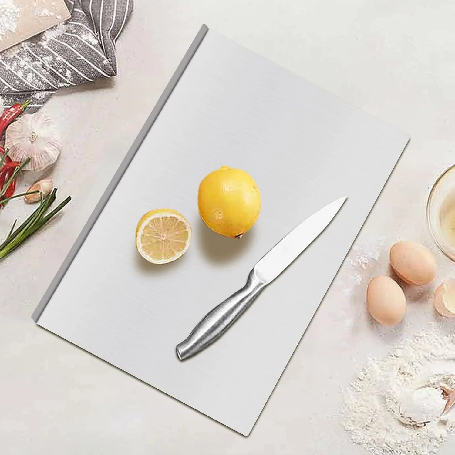 Stainless Steel Cutting Board Baking Board Heavy Cutting Board for Kitchen Baking Board Meat Vegetable Bread Cutting Mats