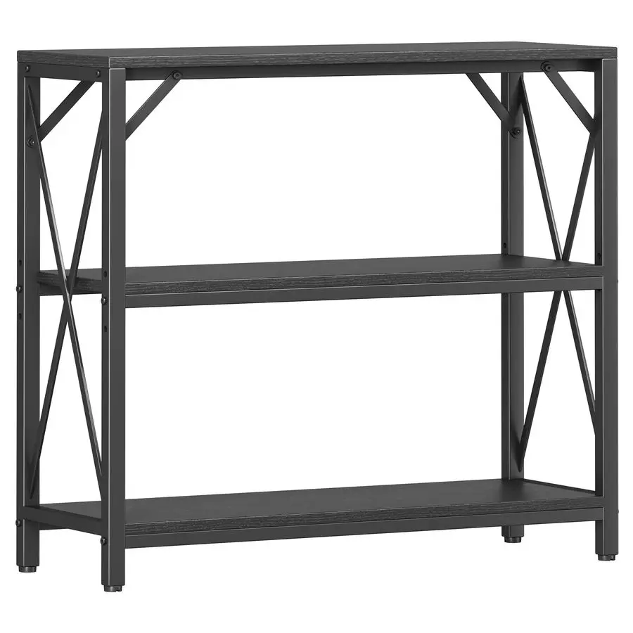 

Console Table 31.5 Width, 3Tier Entryway Table with Storage, Industrial Sofa Table with Open Shelves, Foyer Tables for Entryway