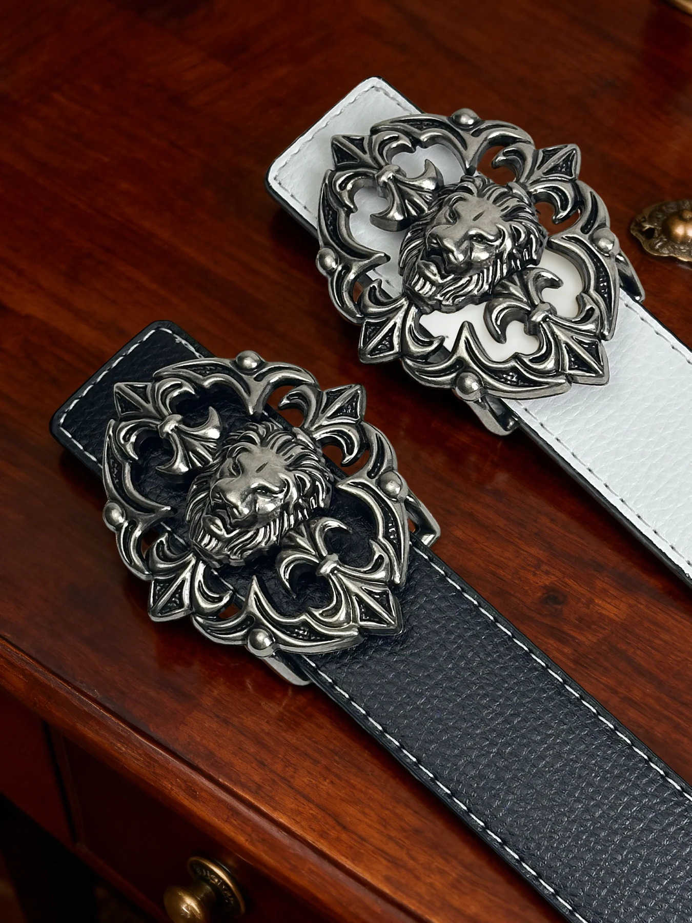

New belt men's fashion Joker lychee belt young casual jeans