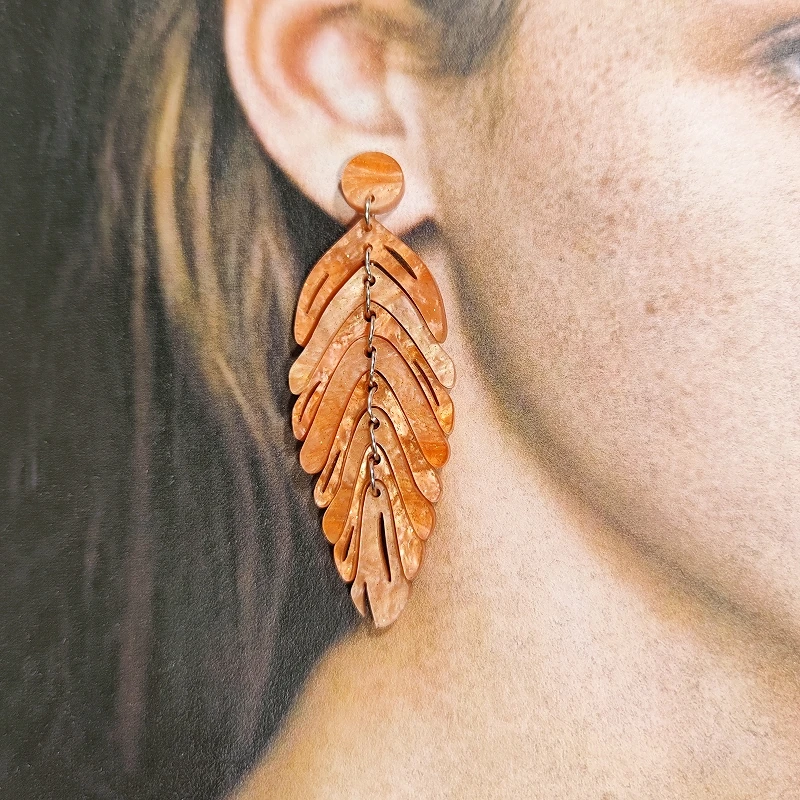 KUGUYS Acryl Bohemia Blatt-Ohrhänger für Damen, lange Blätter, Pflanzen-Serie, Schmuck, modische Strand-Accessoires, Fabrikverkauf – Detail 17