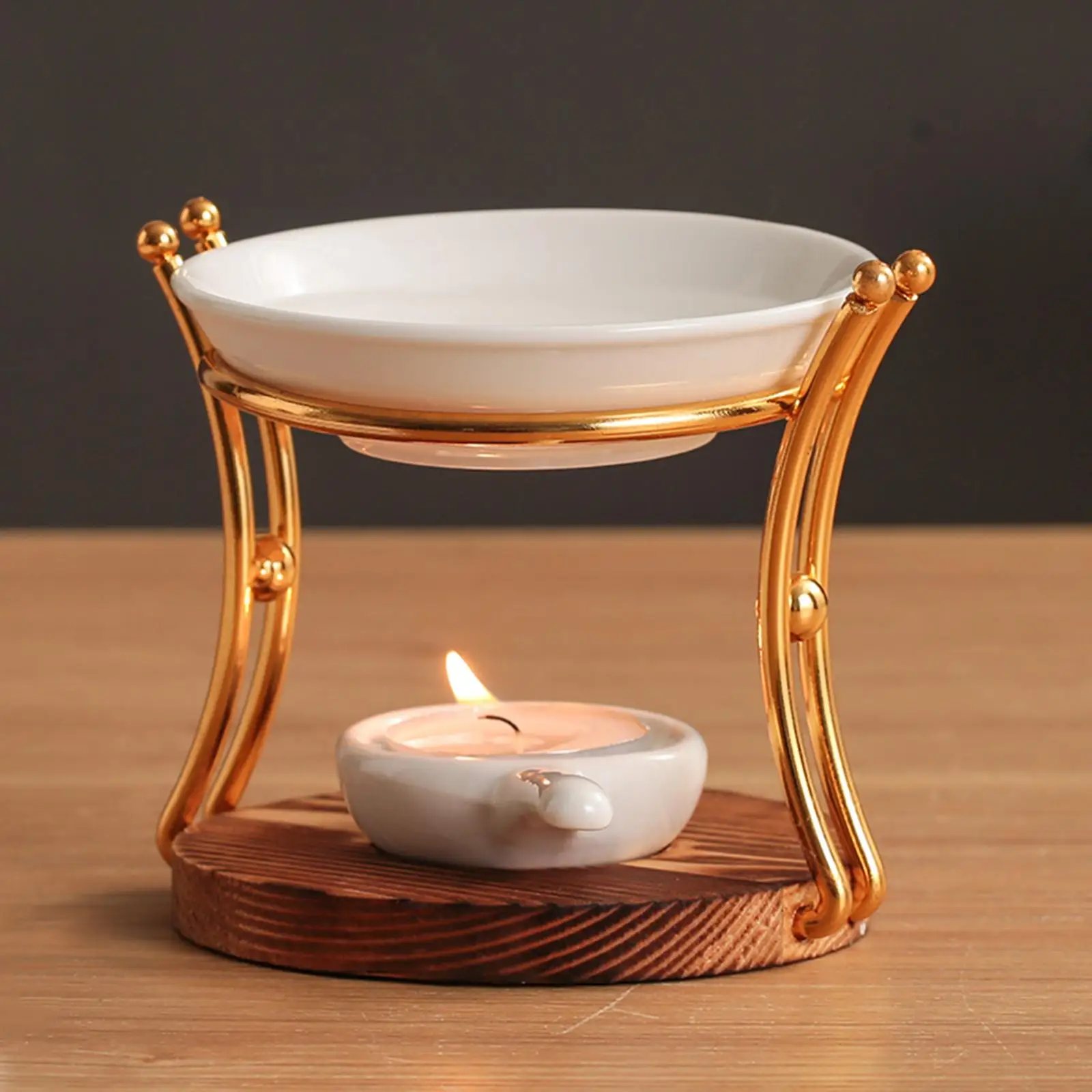 Melt Burner Candle Holder Oil Burner Ceramic with Candle Spoon Diffuser Furnace