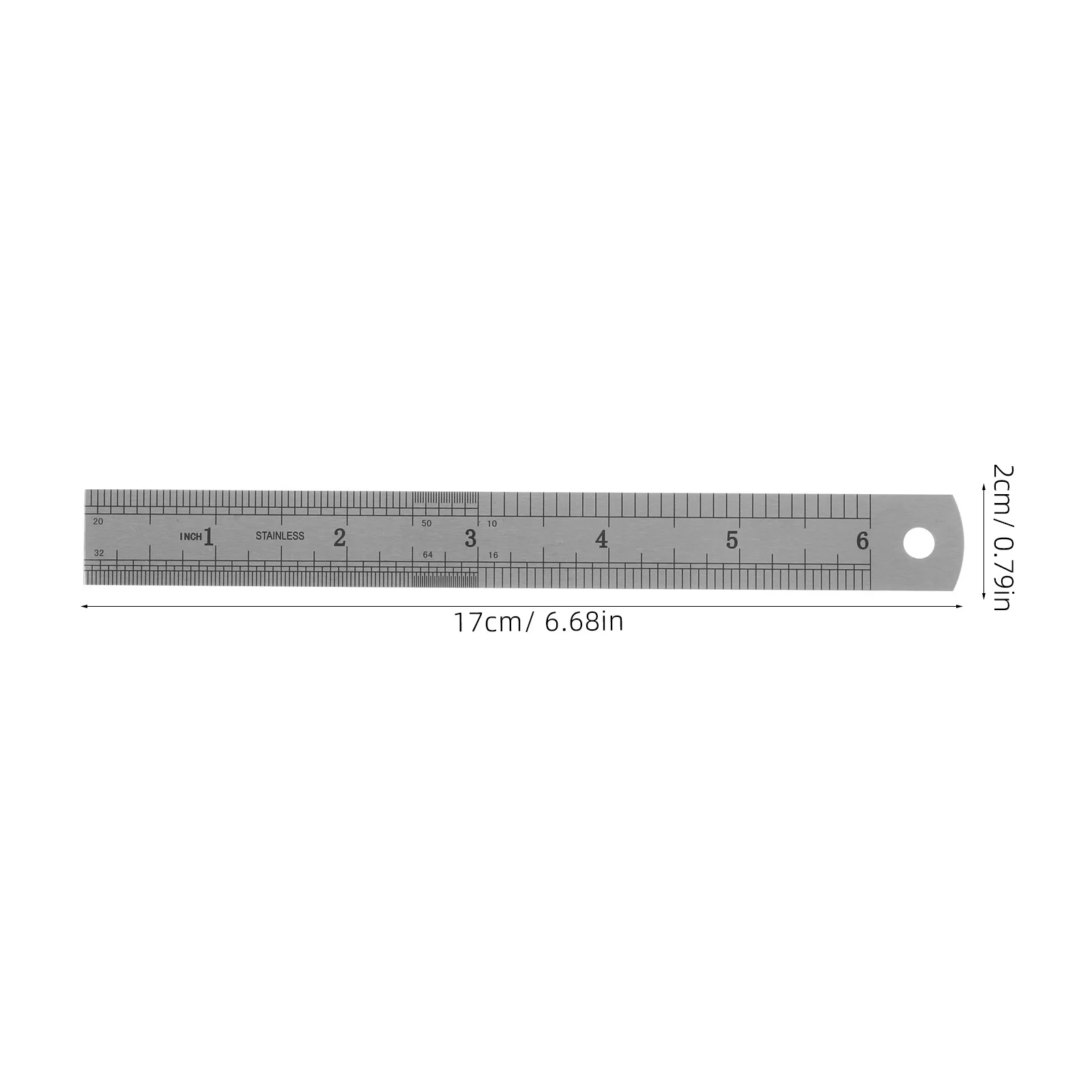 1Set Thickened Stainless Steel Ruler Precision Measuring Tool Stopper Engineering Straight Scale for School Office Home Use