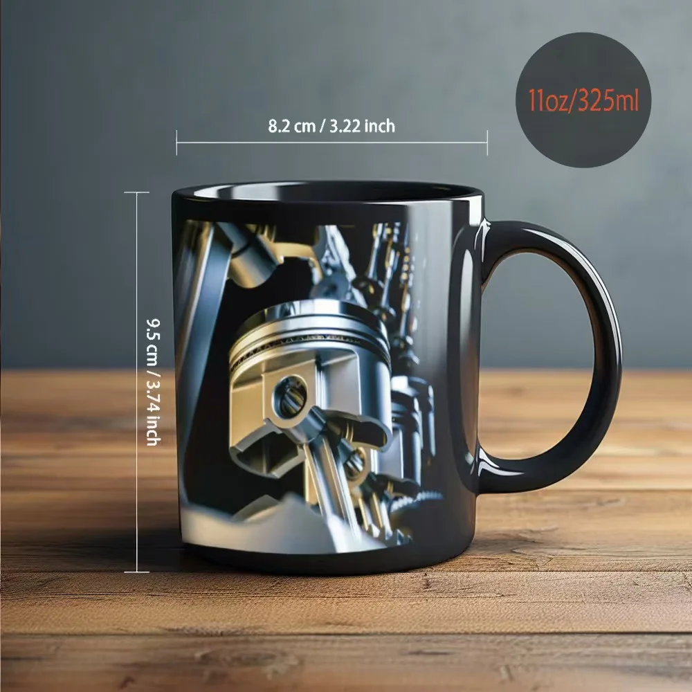 Amazon Creative New Ceramic Coffee Mug Printing Logo Mechanic Engine Cup Ceramic