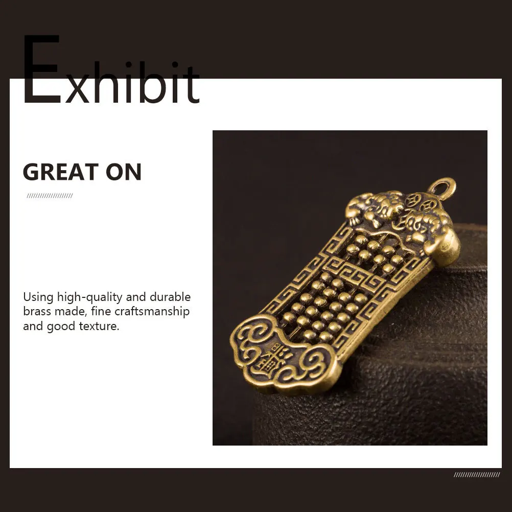

4 Pcs Abacus Keychain Pendant Office Charm Brass Vintage Decorative Mini Hanging