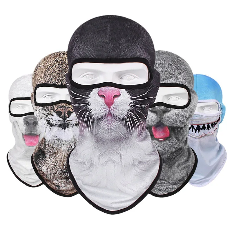 Cartoon Animals Thermal Transfer Breathable Hats Hip Hop Balaclava Distressed Sweat-absorbing Mask Men Running Quick Drying Caps