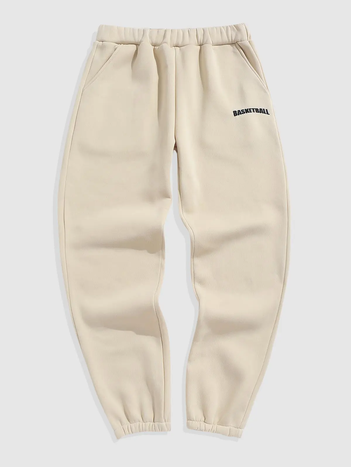 

ZAFUL Letter BASKETBALL Embroidered Fleece-lined Sweatpants