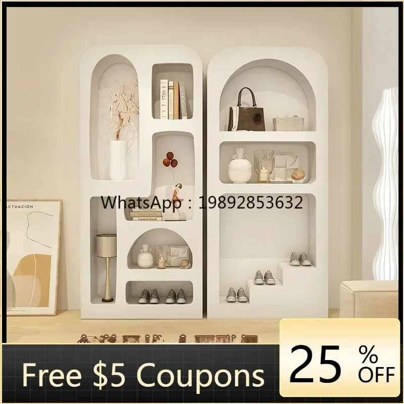 

GZ Cave Cabinet Storage Integrated Wall Bookcase Nordic Display Curio Living Room Cream