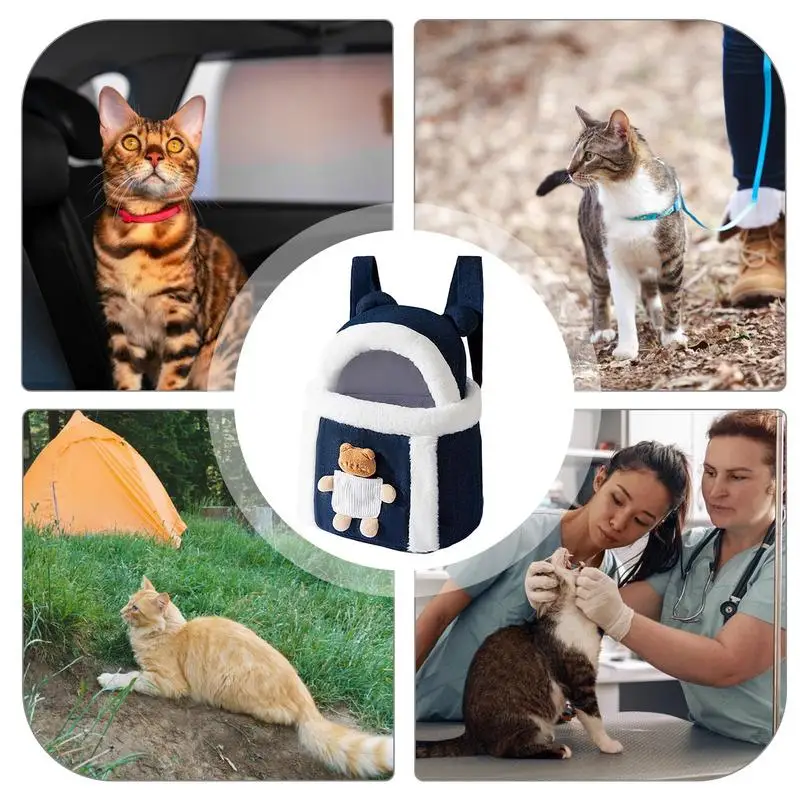 Warm Pet Carrier Bag Portable Small Cat Dogs Backpack Winter Warm Pets sponge Cage with Top Opening for Outdoor Travel Walking