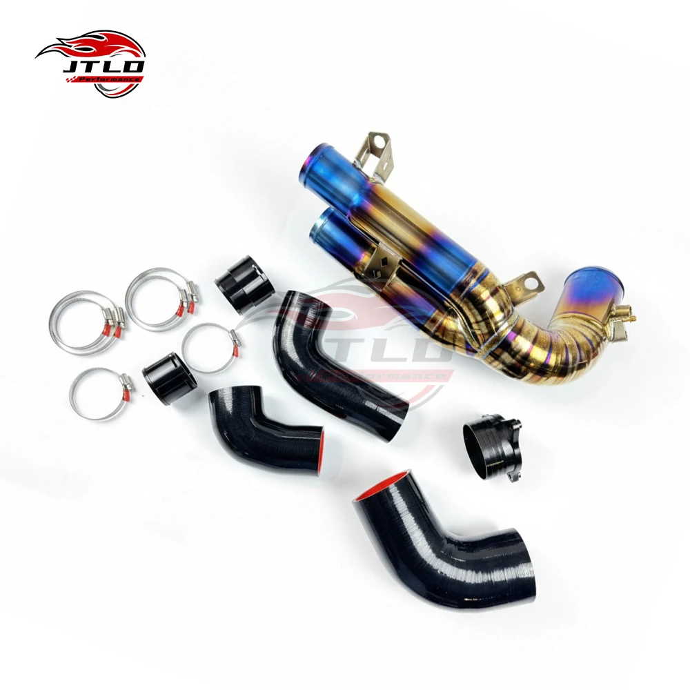 High Performance Titanium Turbo Inlet Y Pipe For BMW G8X M2 M3 M4 S58 Direct Fit With Burnt Blue Tips Finish