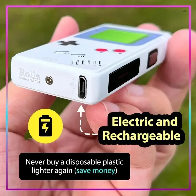 1pcs USB Rechargeable Retro Gamer Lighter  - Windproof Electronic Arc Lighter - Unique Gadgets - Interesting small gift