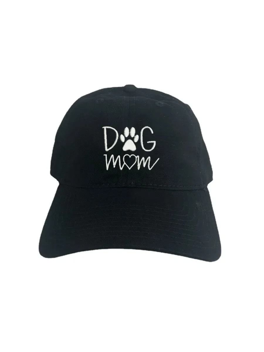 Dog Mom Logo Dad Hat Printed Baseball Cap Dog Lover Dog Paw