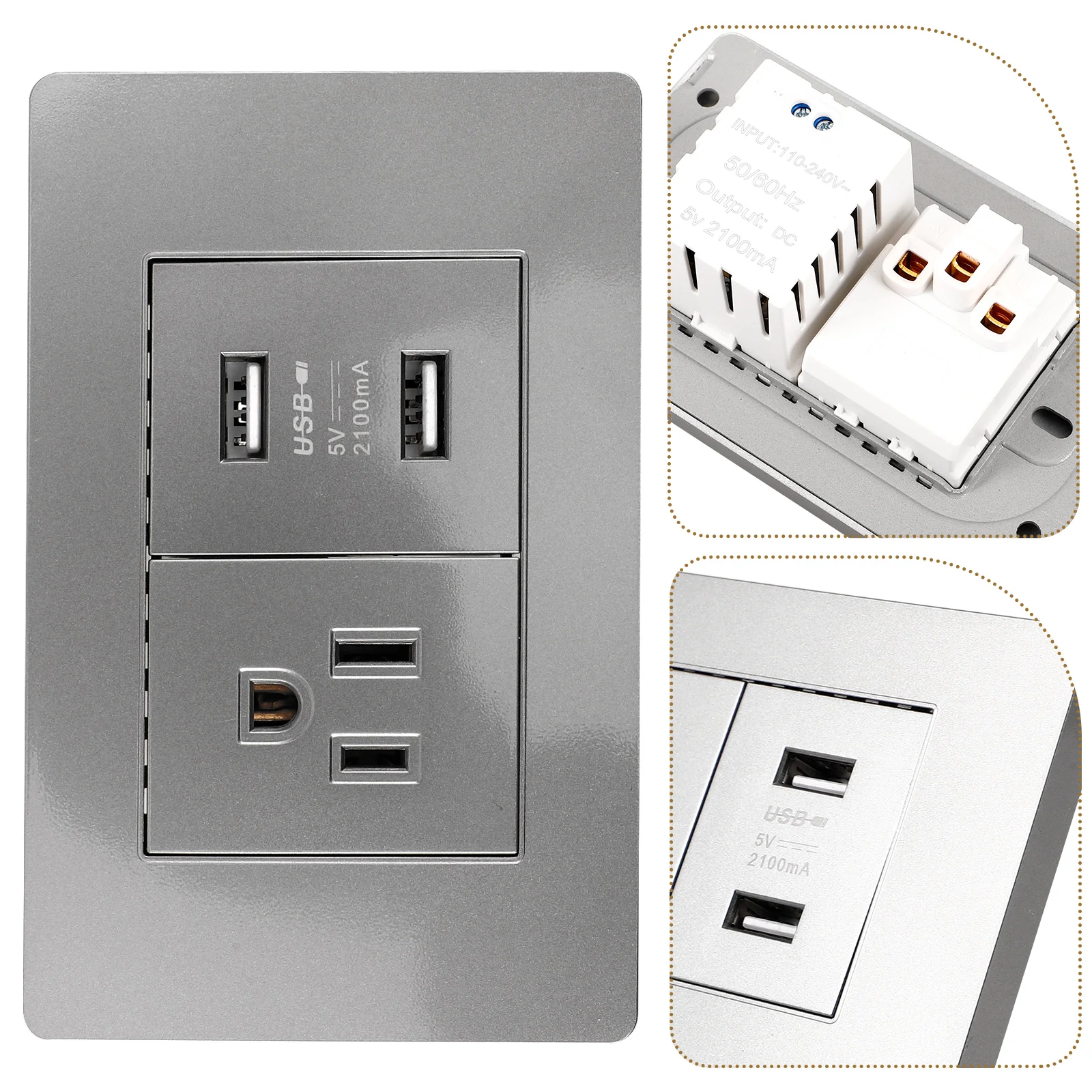 

Multi-Use Usb Outlet Professional Socket Electric Device For Home Office Power Fixed Socket Durable Bedside Lamp Plug Wall Mount