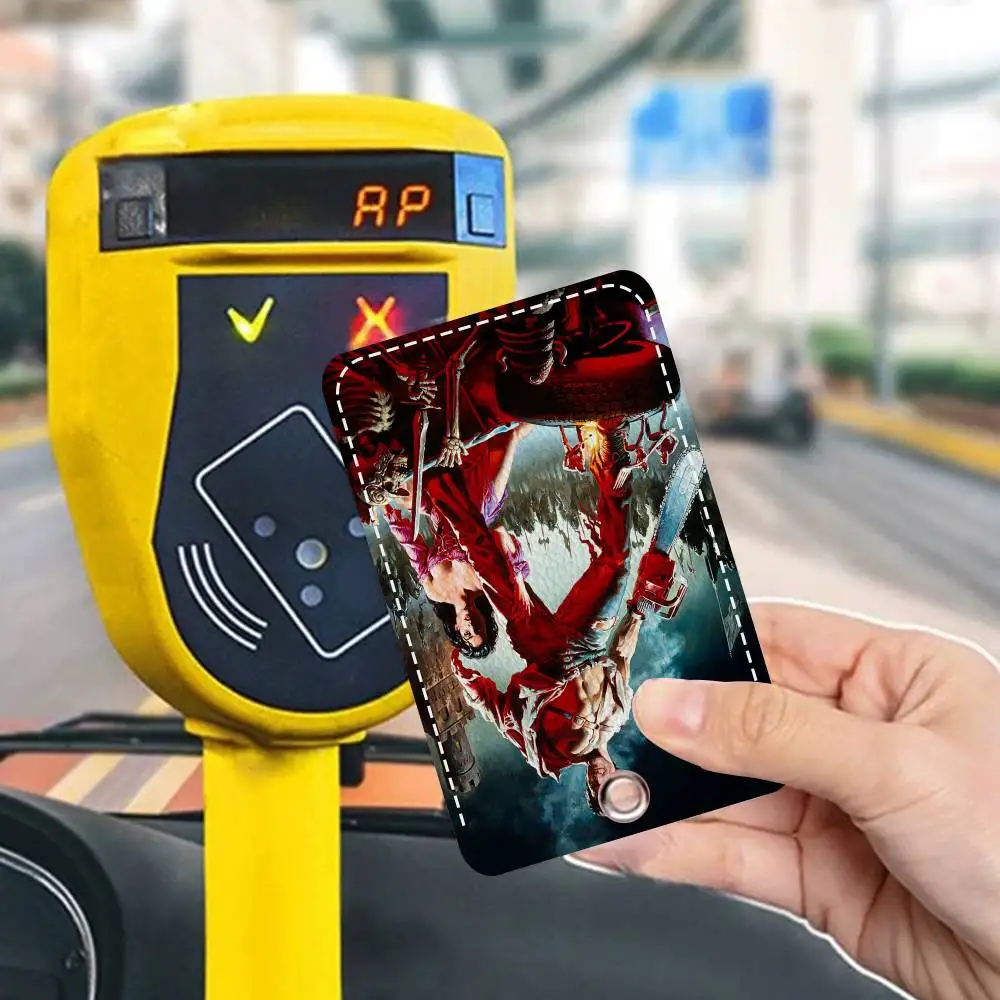 أفلام الرعب الشر الميت بولي Soft الجلود الناعمة مستطيلة حامل بطاقة المفاتيح التعريفي مصعد غطاء للحماية الشباب Faion Accory