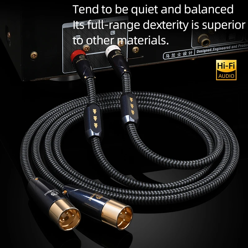 

HiFi 2RCA to 2XLR Cable Square OCC High-performance Premium Hi-Fi Audio Cable RCA to XLR Interconnect Cable for Speaker Mixer