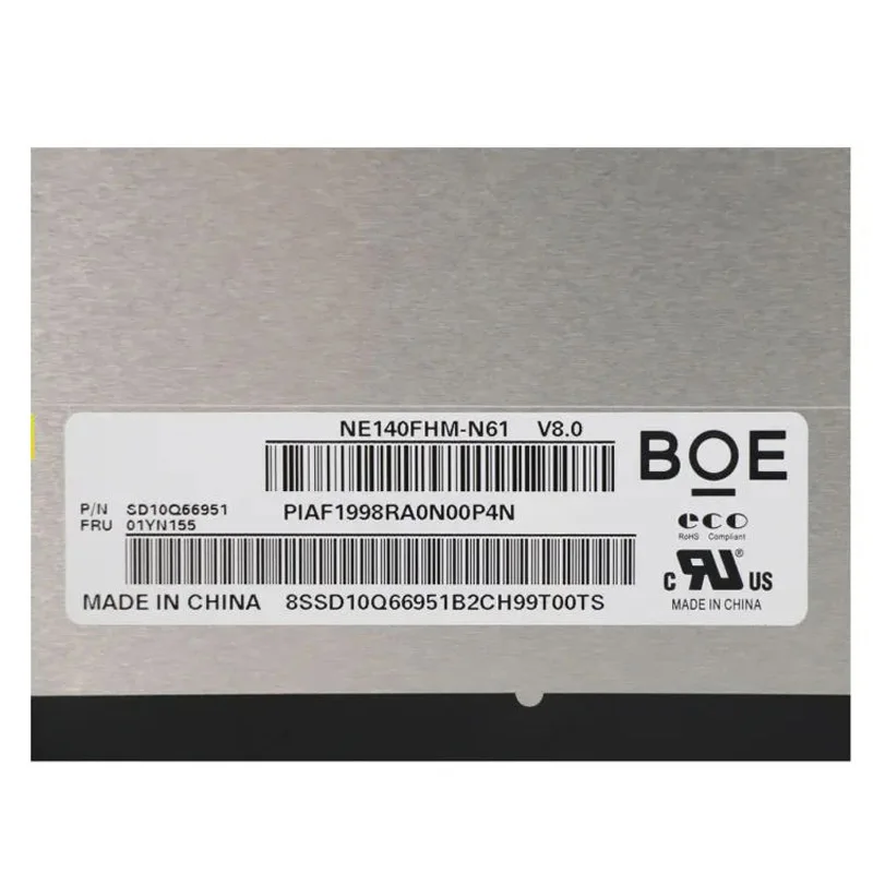 Imagem -03 - Tela Lcd para Laptop para Lenovo Thinkpad 14.0 Ips Ne140fhm-n61 Carbono x1 7ª 8ª Geração T490 T495 T14 Gen1 400nit 1920x1080 Fhd 30pin