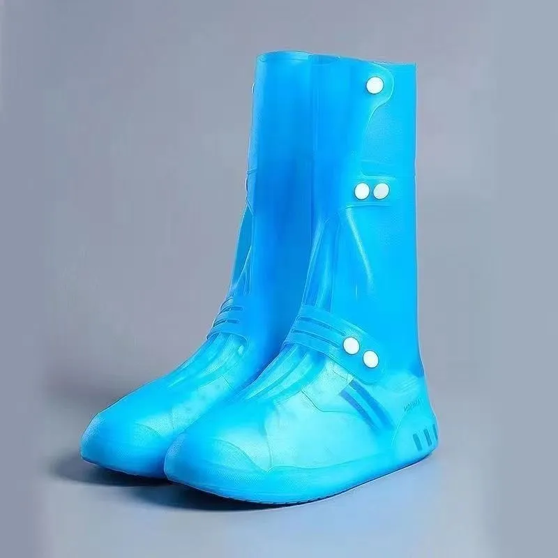 

35cm High Tube Rain Shoe Covers Unisex Waterproof Rain Overshoes Anti-Slip Thick Wear-Resistant Adult Rain Silicone Boots Covers