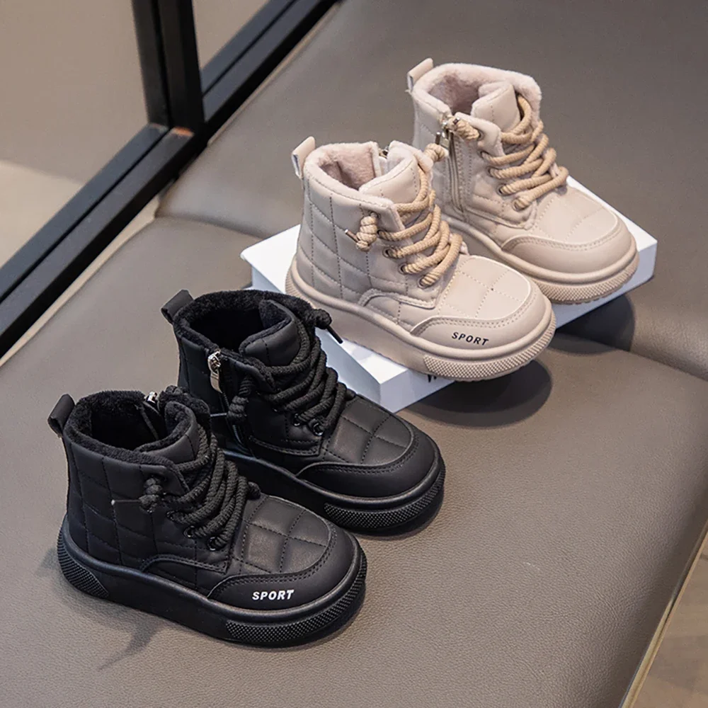 

Cold Resistant Winter Kids Fashion Shoes Teenager Kid Plush Boots Children Snow Boots Children Waterproof Boy Girl Ankle Boots