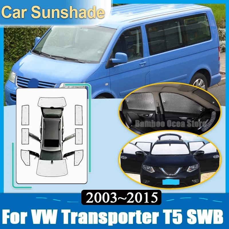 For Volkswagen VW Transporter T5 2003~2015 SWB Caravelle Multivan Car Sunshade Window Sunscreen Windshield Covers Accessories