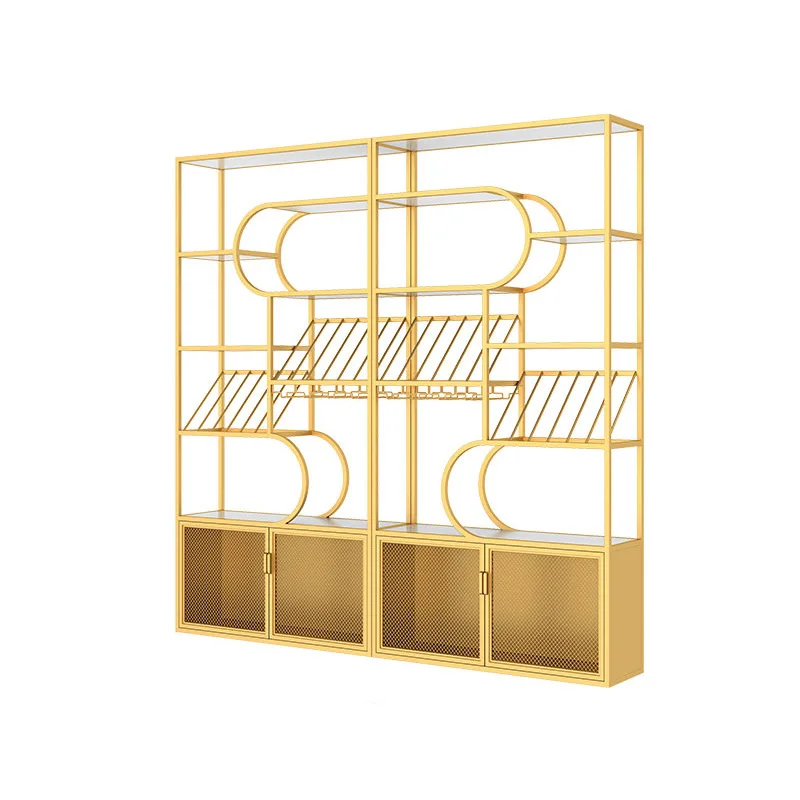 

Wine cabinet display stand Wrought iron floor wine rack