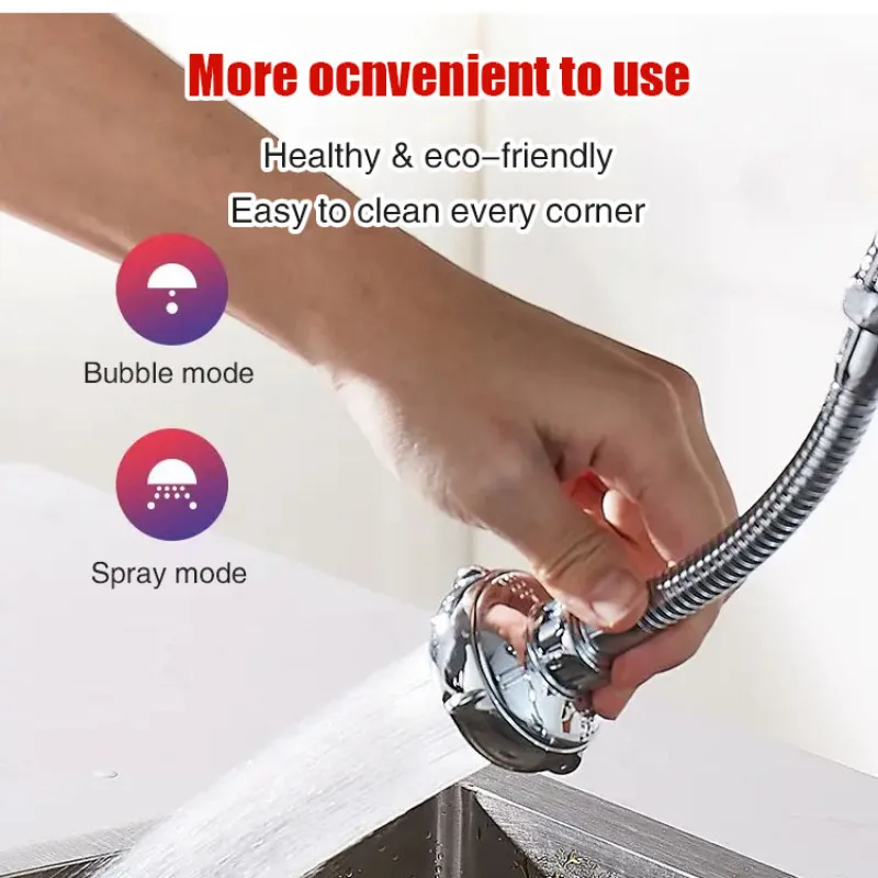 360°adjustable faucet splash guard Kitchen universal bubbling water-saving extender Filtering shaping pressurized shower head