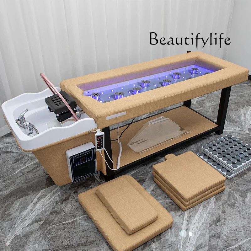 Nordic Hair Saloon Dedicated Water Circulation Fumigation Multifunctional Massage Couch