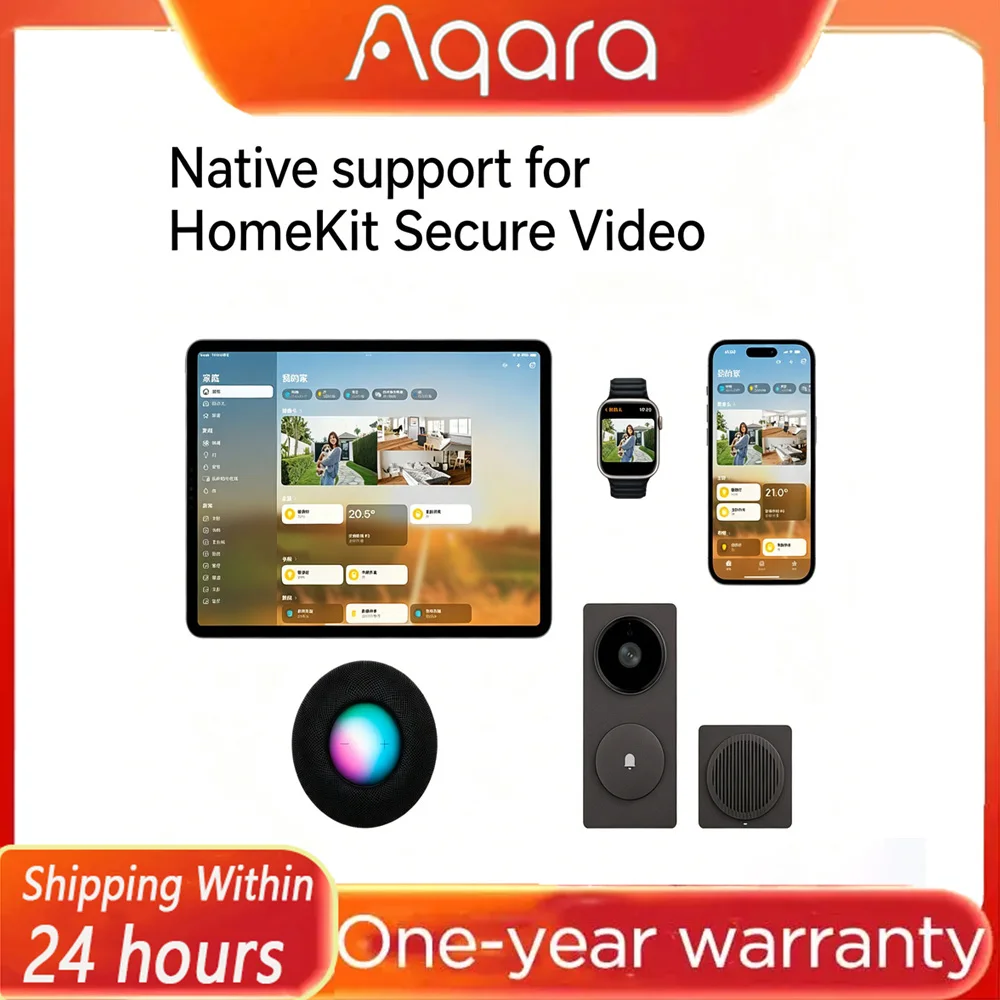 

Aqara Smart Video Doorbell G4 1080P HD visual door bell smart home remote control electronic cat eye for Homekit App