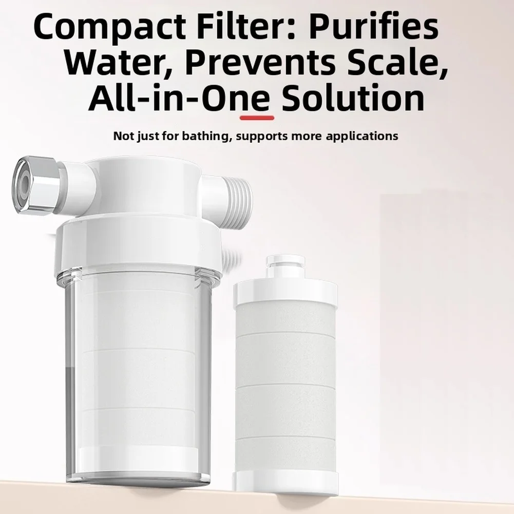 Replaceable Cartridge Shower Filter for Dirt and Scale Reduction in Daily Showering Washing Machine and Sink Applications