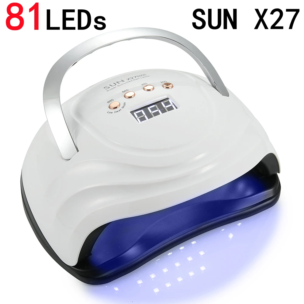 SUN X27 MAX UV LED 램프, 매니큐어 네일 램프 건조기, UV 젤 광택제 경화 네일 도구, 센서 LCD 디스플레이 포함