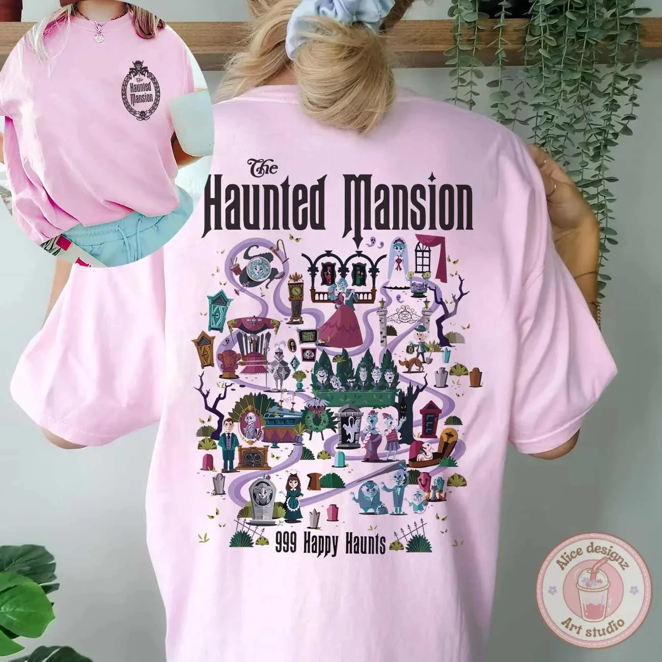 

Футболка с тематикой «Призрак счастливого домика с привидениями 99, футболка «Добро пожаловать» с глупым моталлом, футболка на Хэллоуин Диснея