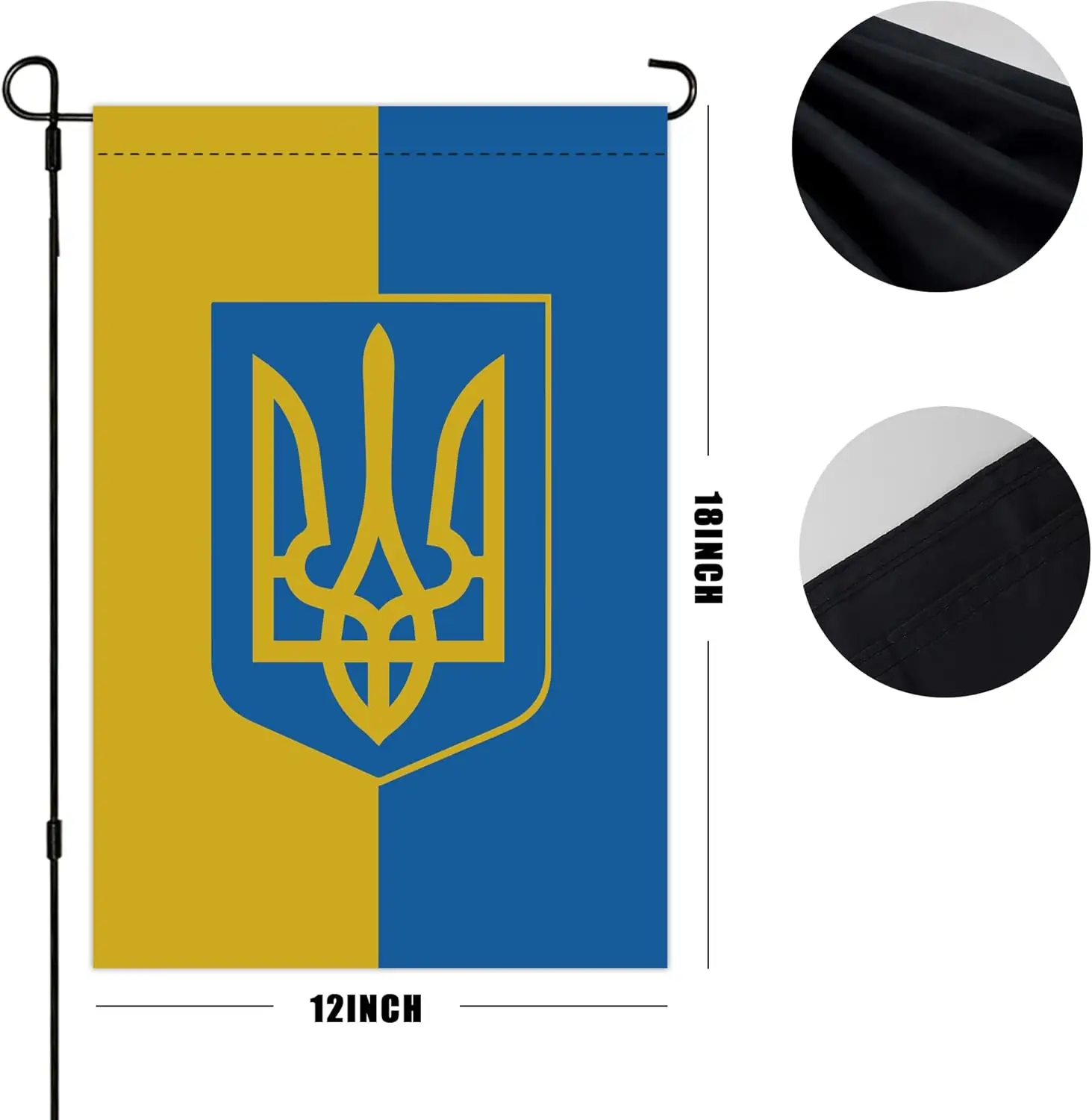 Ukraine Garden Flag Double Sided Vertical Ukrainian Outside Decorative Small Flags for Yard Lawn Farmhouse, 12 x 18 Inch (Uk WWL