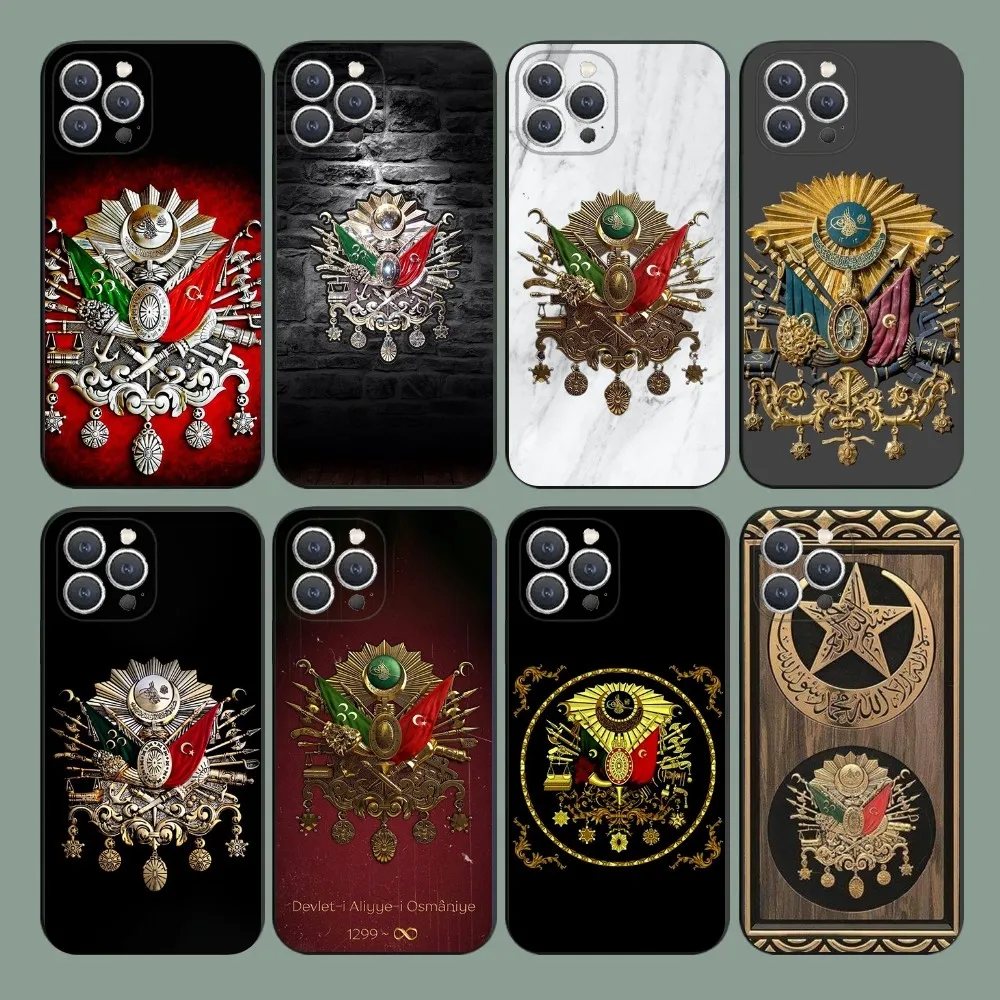 

Ottoman Empire Coat Of Arms Phone Case For iPhone 15,14,13,12,11,Plus,Pro Max,XS,X,XR,SE,Mini,8,7 Soft Silicone Black Cover