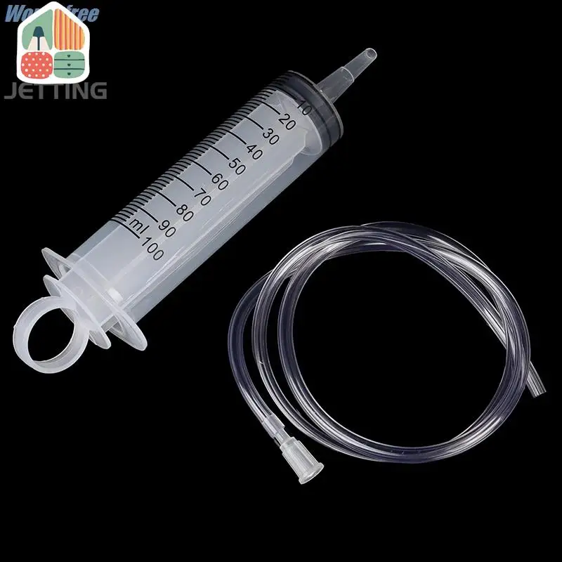 100ml Syringe Reusable Pump Measuring With 1m Tube Feeding Ink For Liquid Paint Epoxy Resin Oil Watering Plants Scientific Labs