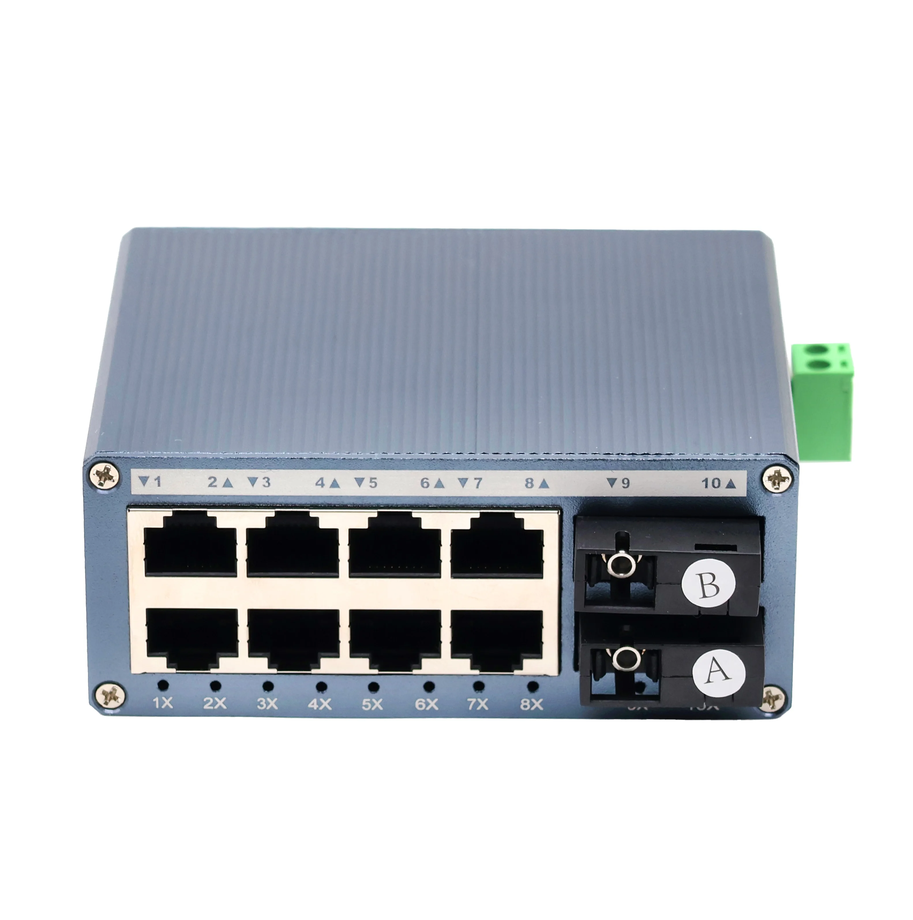 hit productMini 100Mbps 8 Port Industrial Network Switch 2 SC 9-57V Ethernet Metal Shell DIN Rail Fiber Media Converter Industri