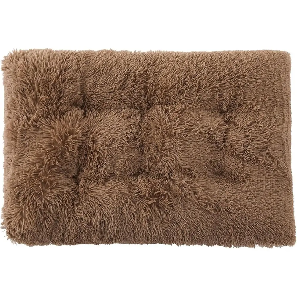 

Уютная плюшевая зимняя кровать для кошек и собак, теплая подушка для сна, удобный дом для домашних животных, хаки