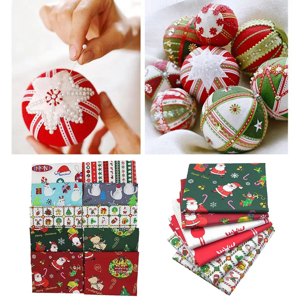 

Quilting Fabric, Fabric Bundle Patchwork Pre-Cut Quilt Squares for DIY Sewing Quilting Christmas Tree, Snowmen Pattern