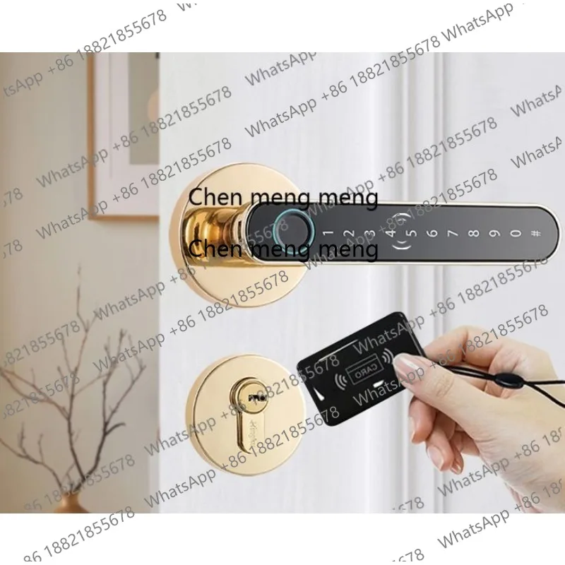 Smart Fingerprint Door Lock Handle for Home Apartment With Key card Digital Door Lock Keypad Keyless Entry electronic lock