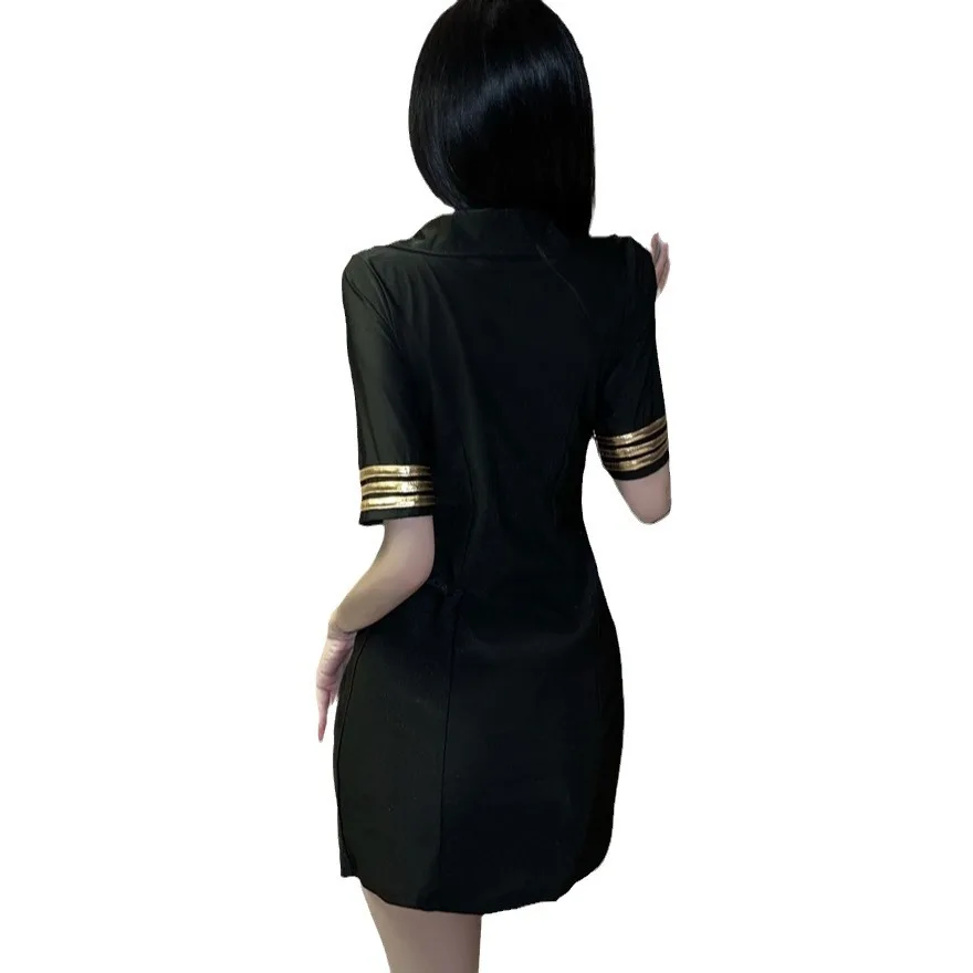 Сексуальный полицейский комплект для ролевых игр, трансграничный костюм Air Steward Temptation, футболка-Quarter Sve, четырехсезонный модный молодежный комплект