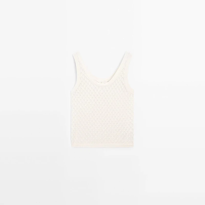 Ethereal MD 2025 massidutti zomer nieuwe stijl van dames ruitpatroon uitgehold gebreid halter mouwloos T-shirt top