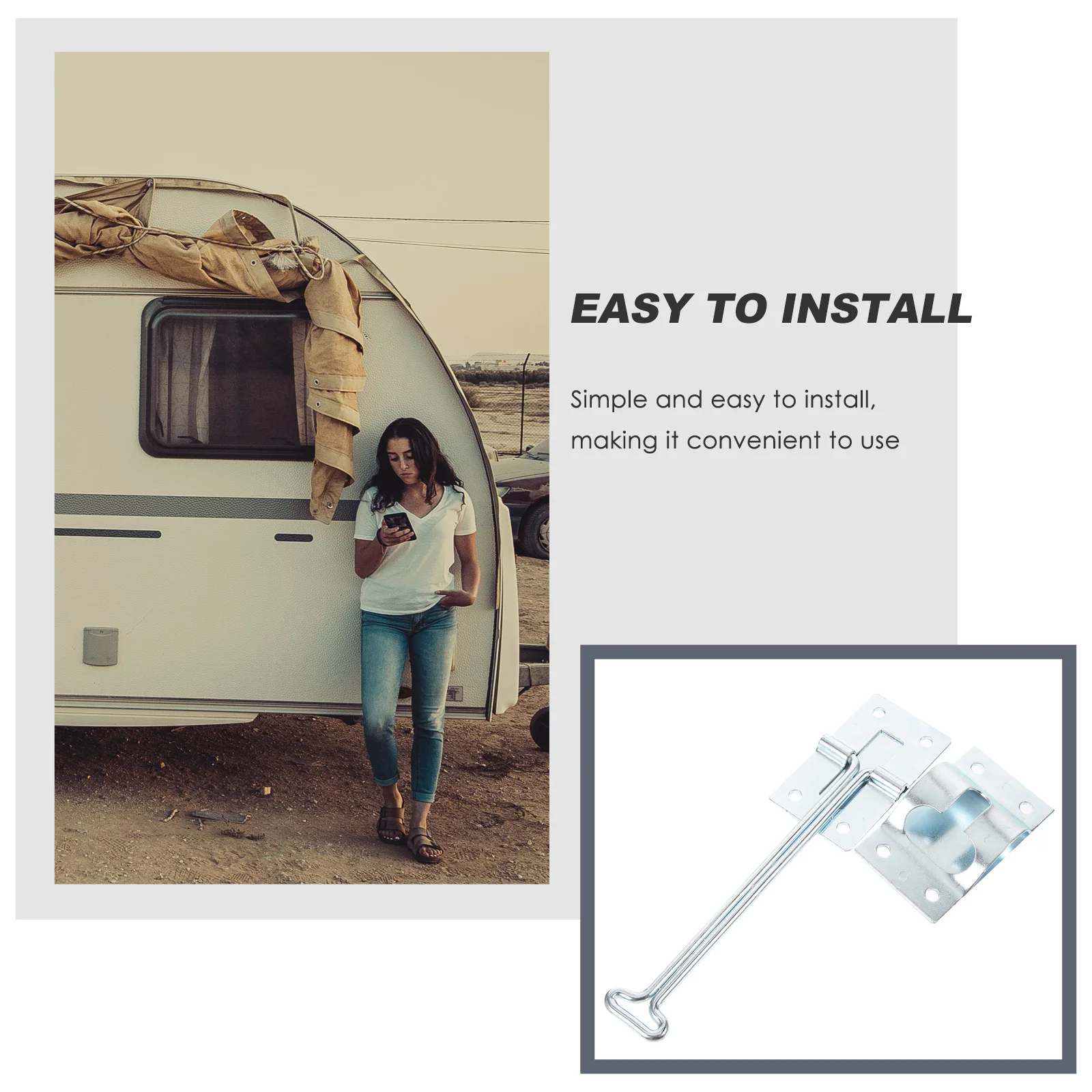 

6 Inch Stainless Steel T Shape RV Door Latch Catch Enclosed Trailer Camper Cargo Hardware Secure Locking System